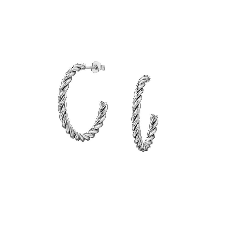 Maxte  Gedrehte Halbe Creolen/Ohrstecker aus Edelstahl 