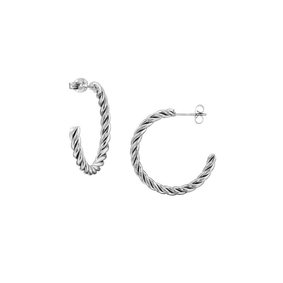 Gedrehte Halbe Creolen/Ohrstecker aus Edelstahl