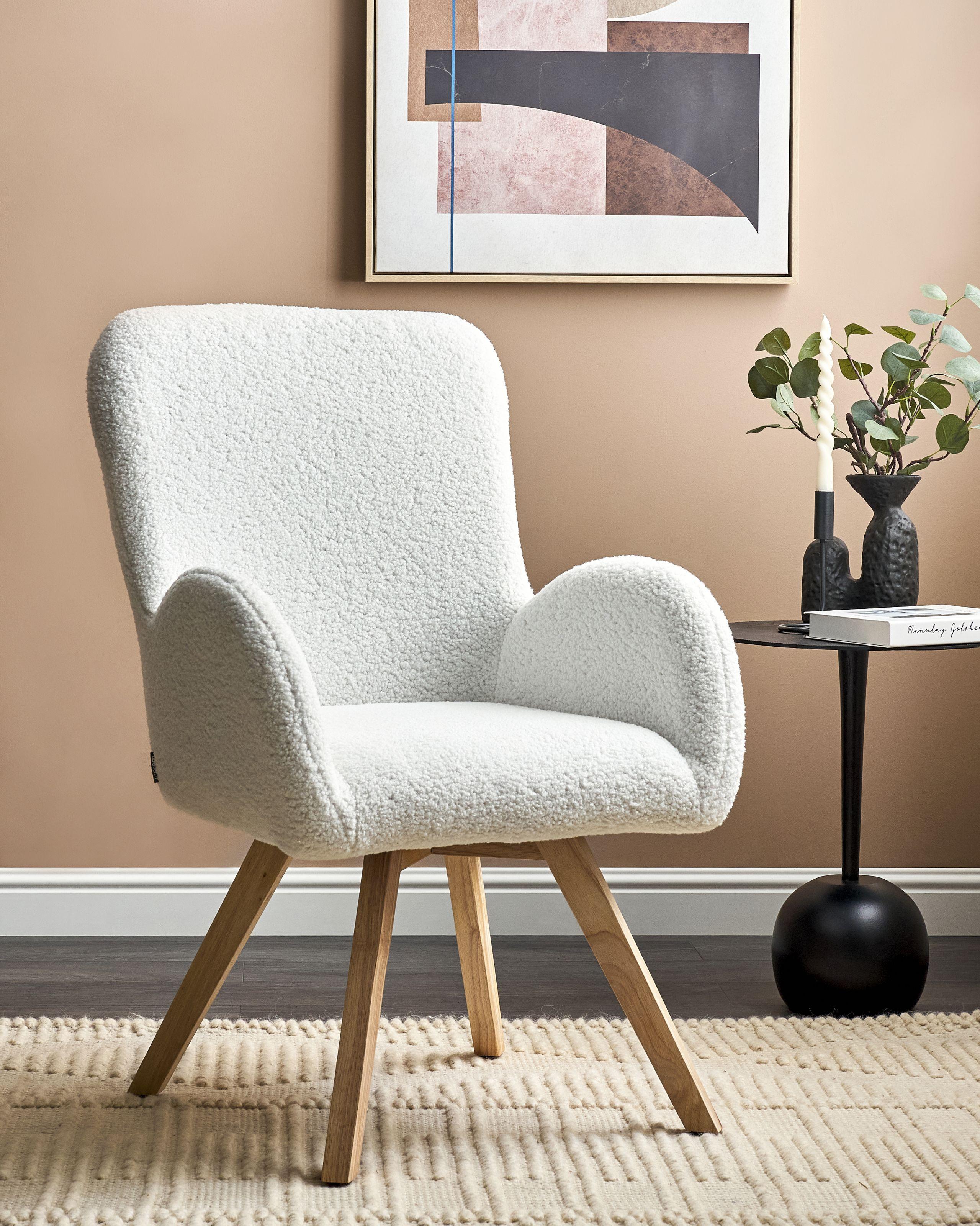 Beliani Fauteuil en Bouclé Scandinave BJARN  