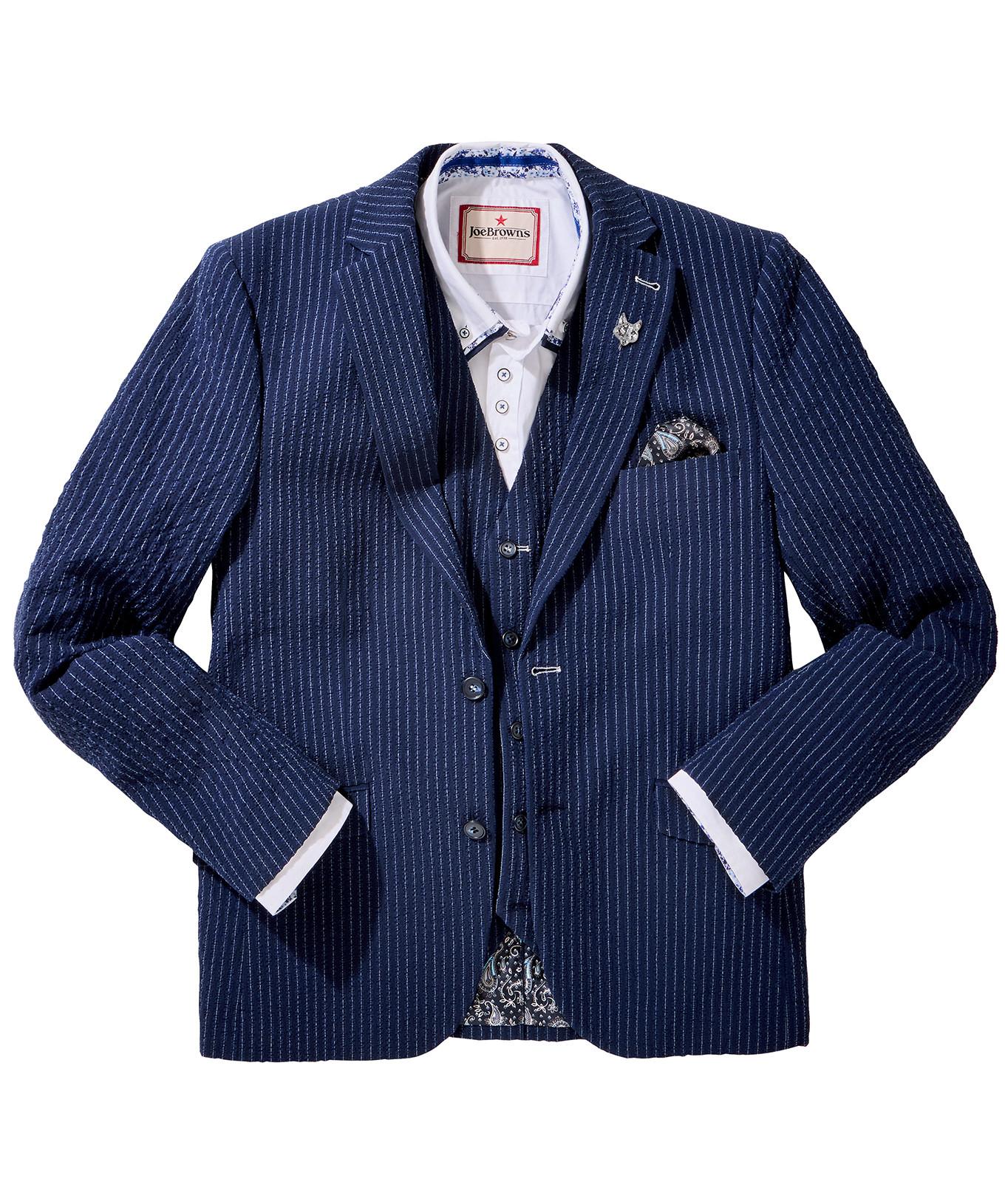 Joe Browns  Blazer Costume Seersucker Fines Rayures 