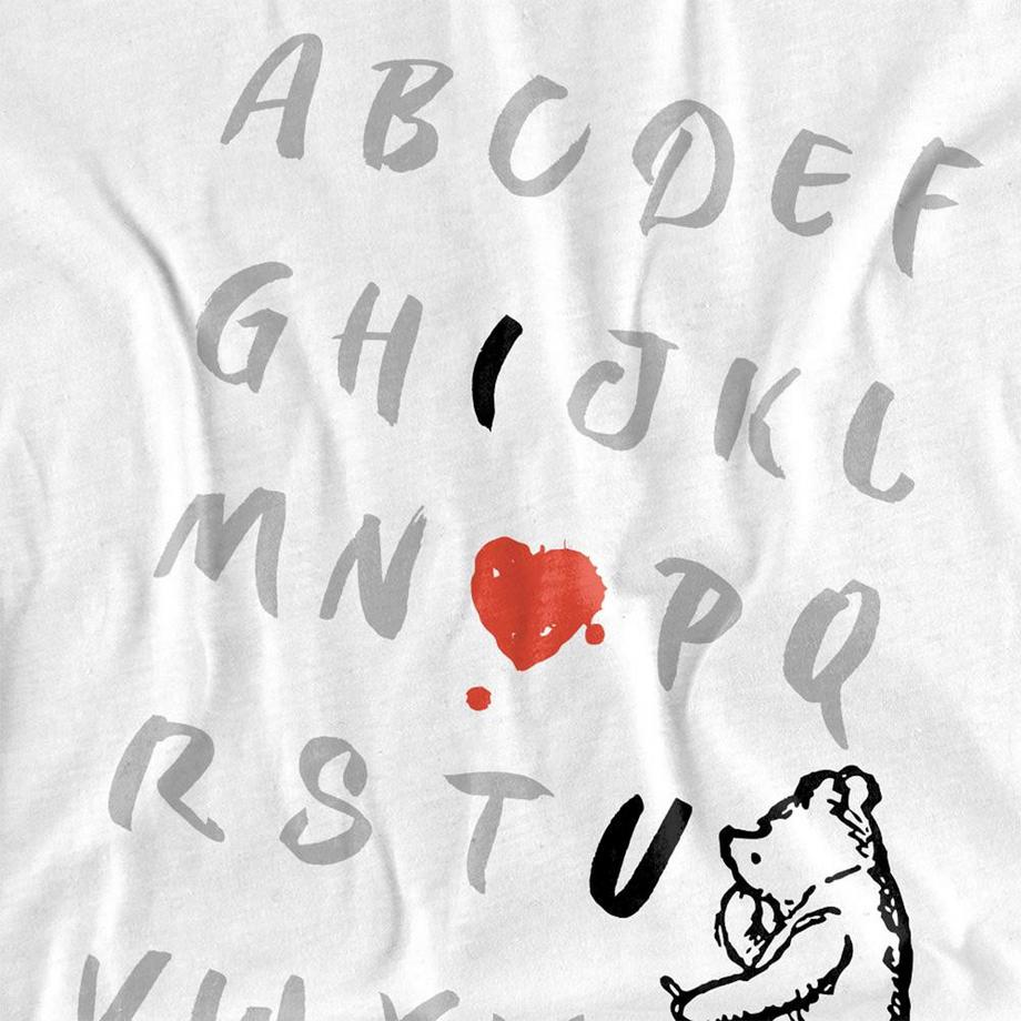 Winnie the Pooh Classic Langarm T-Shirt mit Alphabetdruck  