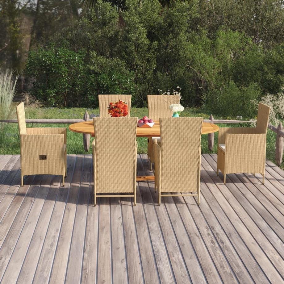 VidaXL Ensemble à manger de jardin rotin synthétique  