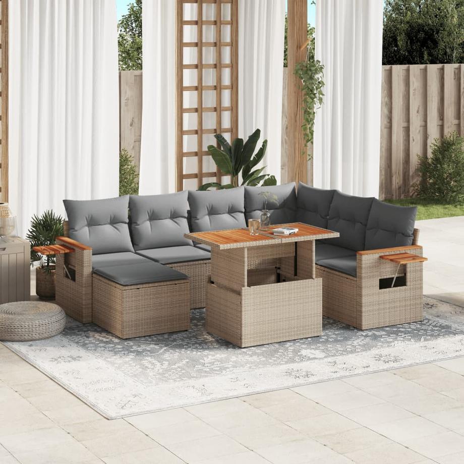 VidaXL Ensemble de canapés de jardin rotin synthétique  