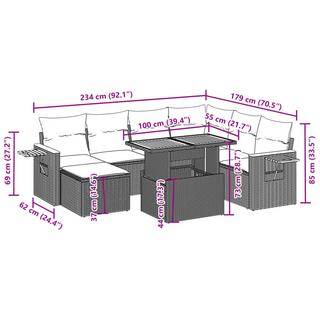 VidaXL Garten sofagarnitur poly-rattan  