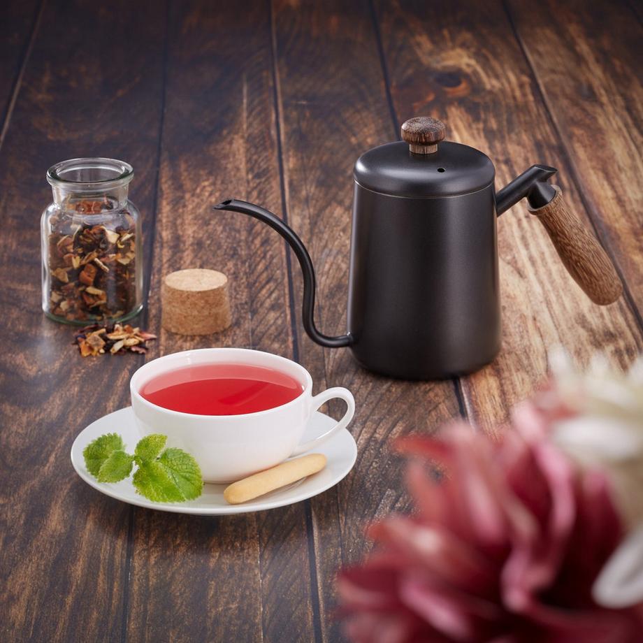 B2X Teekanne aus Edelstahl mit Holzgriff  