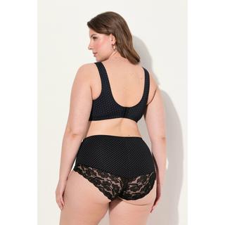 Ulla Popken Reggiseno Sostenitivo Pois Pizzo senza Ferretto Coppa C-F  