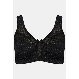 Ulla Popken Reggiseno Sostenitivo Pois Pizzo senza Ferretto Coppa C-F  