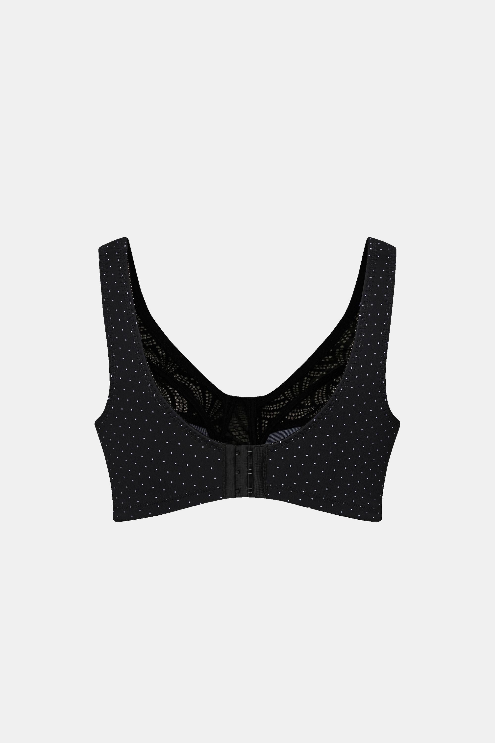 Ulla Popken Reggiseno Sostenitivo Pois Pizzo senza Ferretto Coppa C-F  