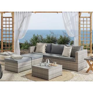 Beliani Set lounge pour jardin en Polyrotin Traditionnel SABBIA  