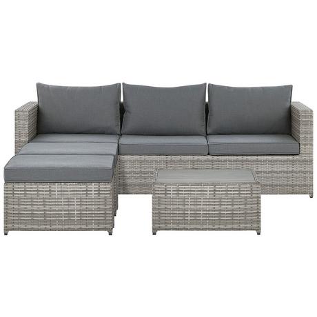 Beliani Set lounge pour jardin en Polyrotin Traditionnel SABBIA  