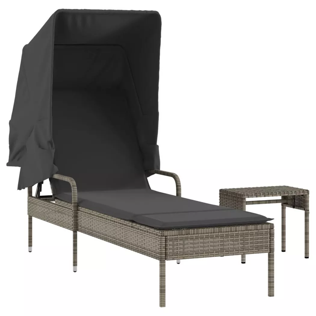 VidaXL - Chaise longue rotin synthétique, One Size, Gris