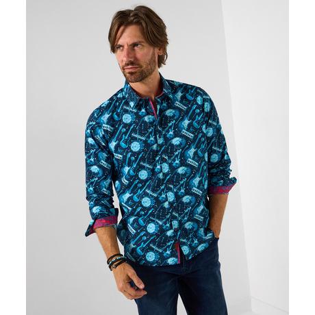 Joe Browns Hemd mit Gitarrenprint und Kontrastdetails  