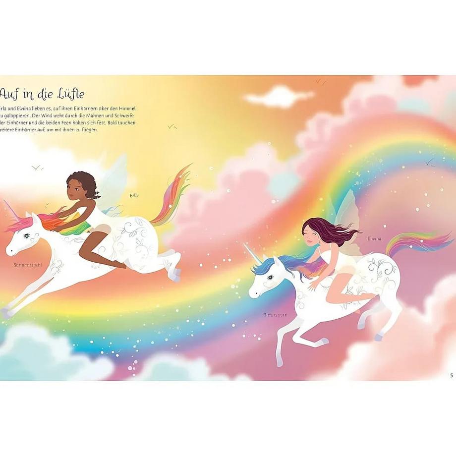 Usborne  Mein Anziehpuppen-Stickerbuch: Regenbogen-Einhörner 