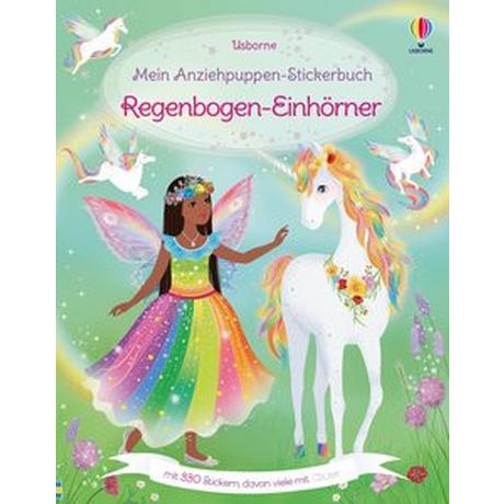 Usborne  Mein Anziehpuppen-Stickerbuch: Regenbogen-Einhörner 