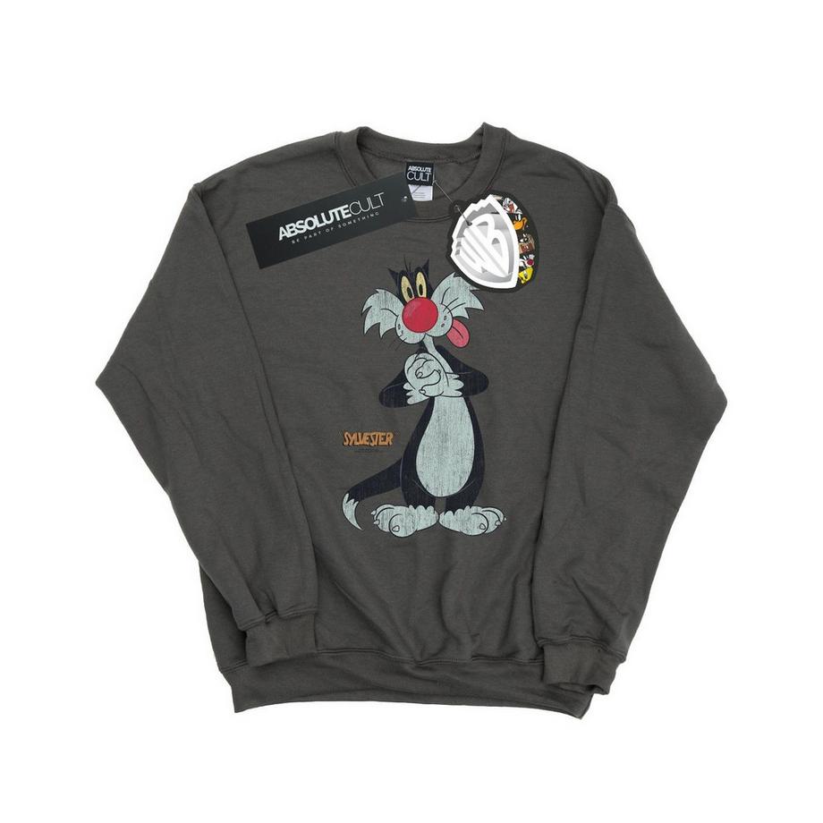 LOONEY TUNES Sylvester the Cat Sweatshirt Col Rond  