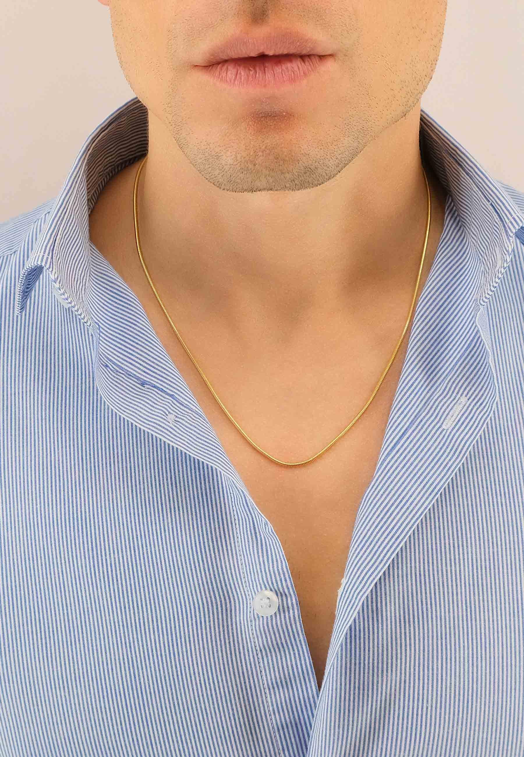 MUAU Schmuck  Collier Schlange Gelbgold 750, 1.6mm, 50cm 