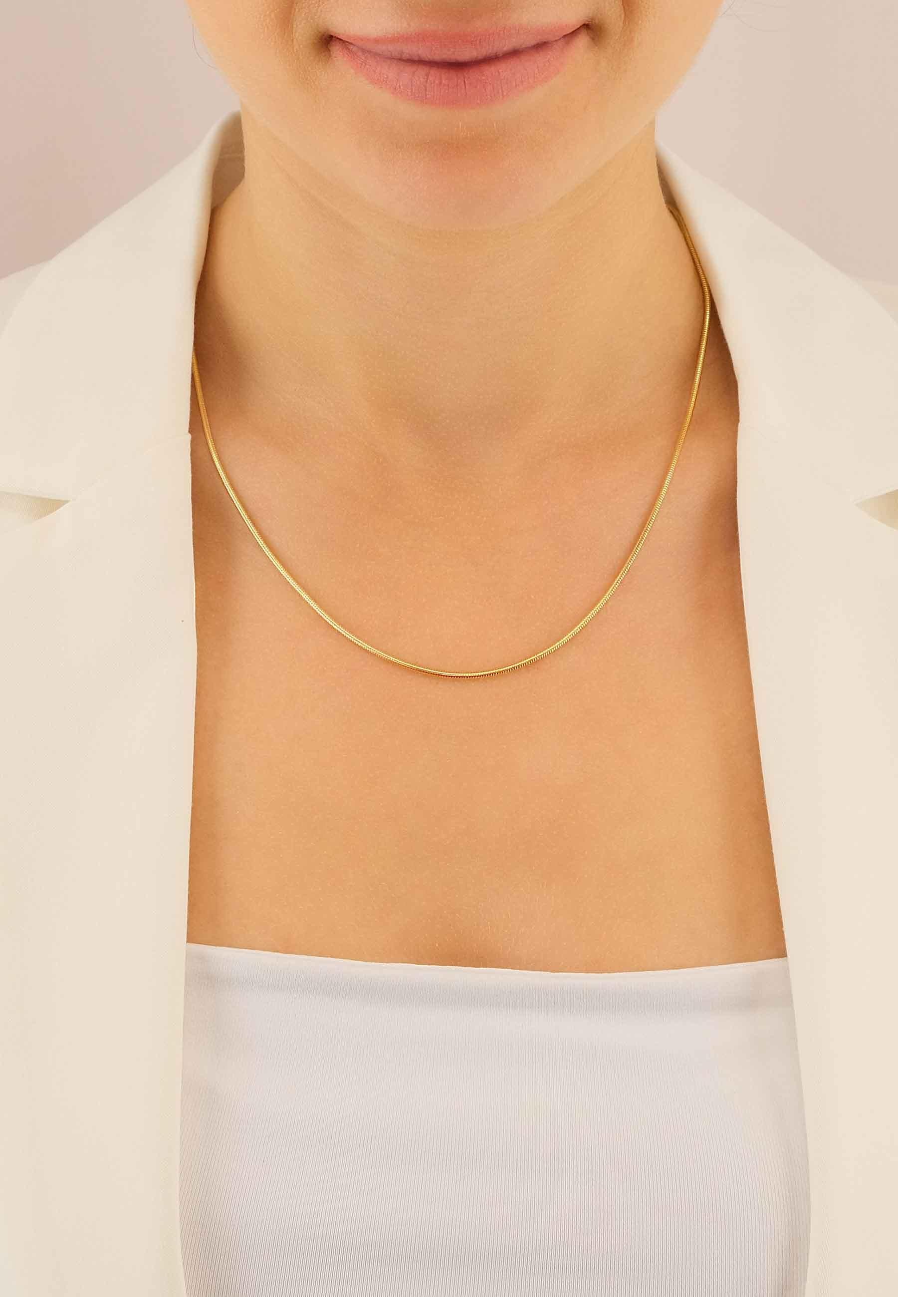 MUAU Schmuck  Collier Schlange Gelbgold 750, 1.6mm, 50cm 