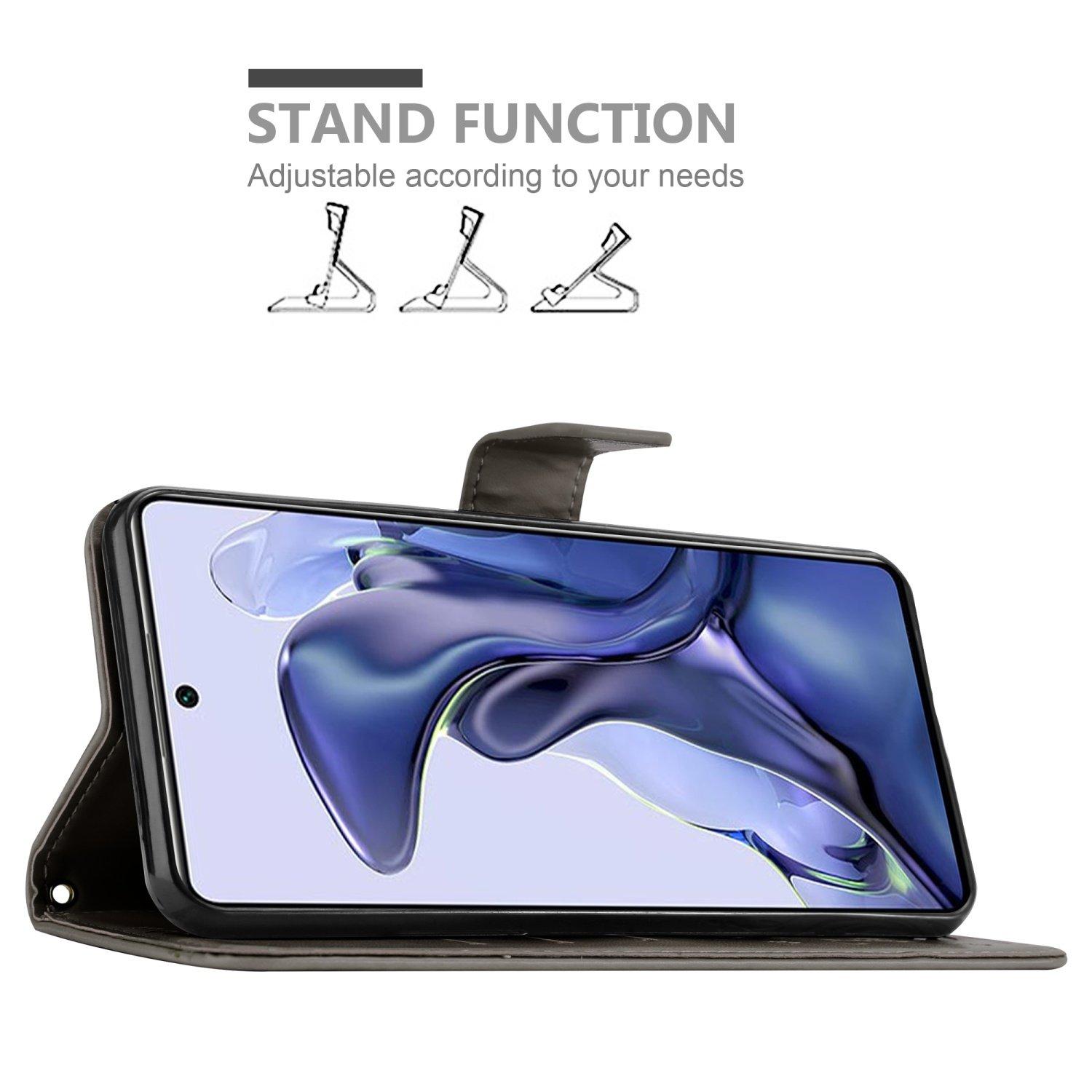 Cadorabo  Housse compatible avec Xiaomi 11T / 11T PRO - Coque de protection au design floral avec fermeture magnétique, fonction de support et emplacements pour cartes 