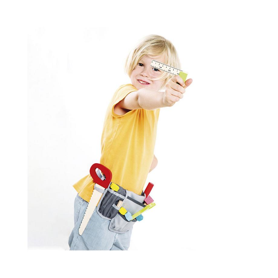 roba  Ceinture à outils pour enfants avec sacoche et set d'outils en bois de 11 pièces 