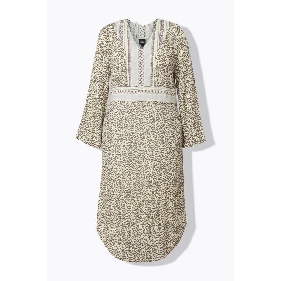 Ulla Popken Robe midi A-line Col V Manches longues  