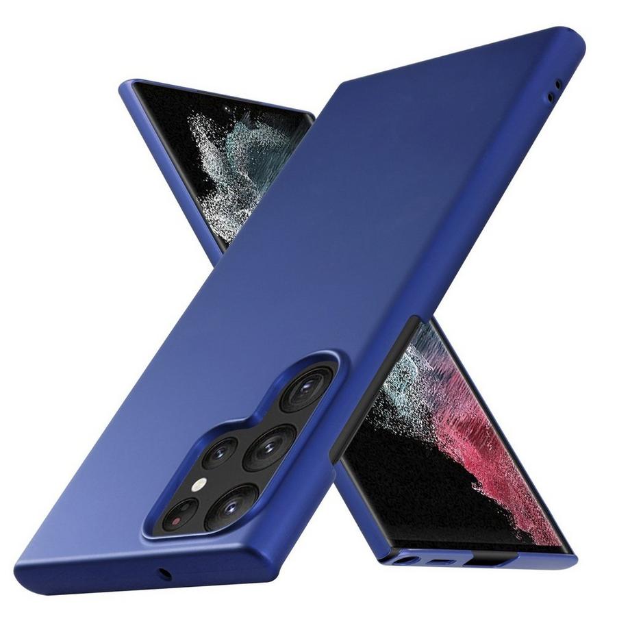 Hülle für Samsung Galaxy S22 ULTRA Hard Case in Metall Optik