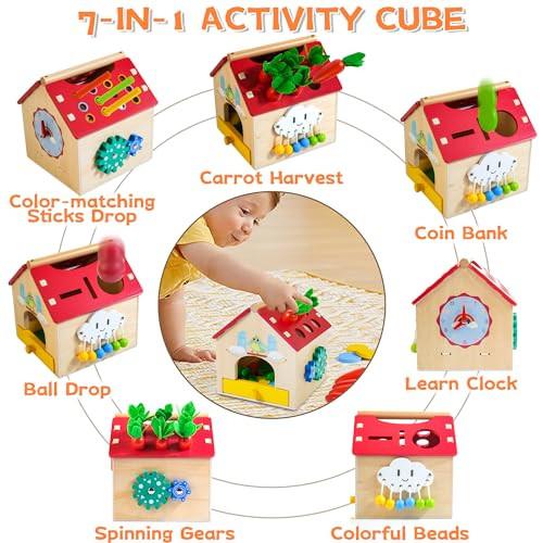 Activity-board  Cube de motricité Cube d'activité en bois 