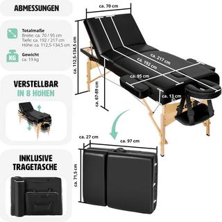 Tectake Table de massage Pliante 3 Zones - 13 cm d'épaisseur + Housse  