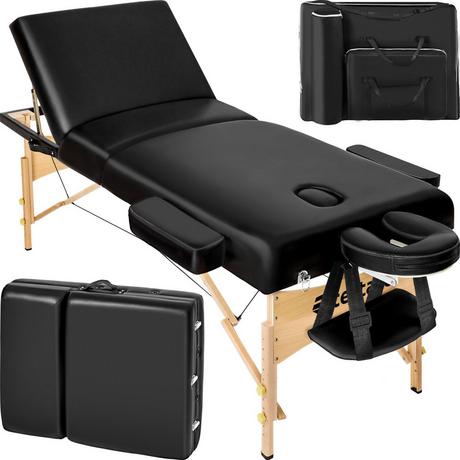 Tectake 3 Zonen Massageliege mit 10cm Polsterung und Holzgestell  