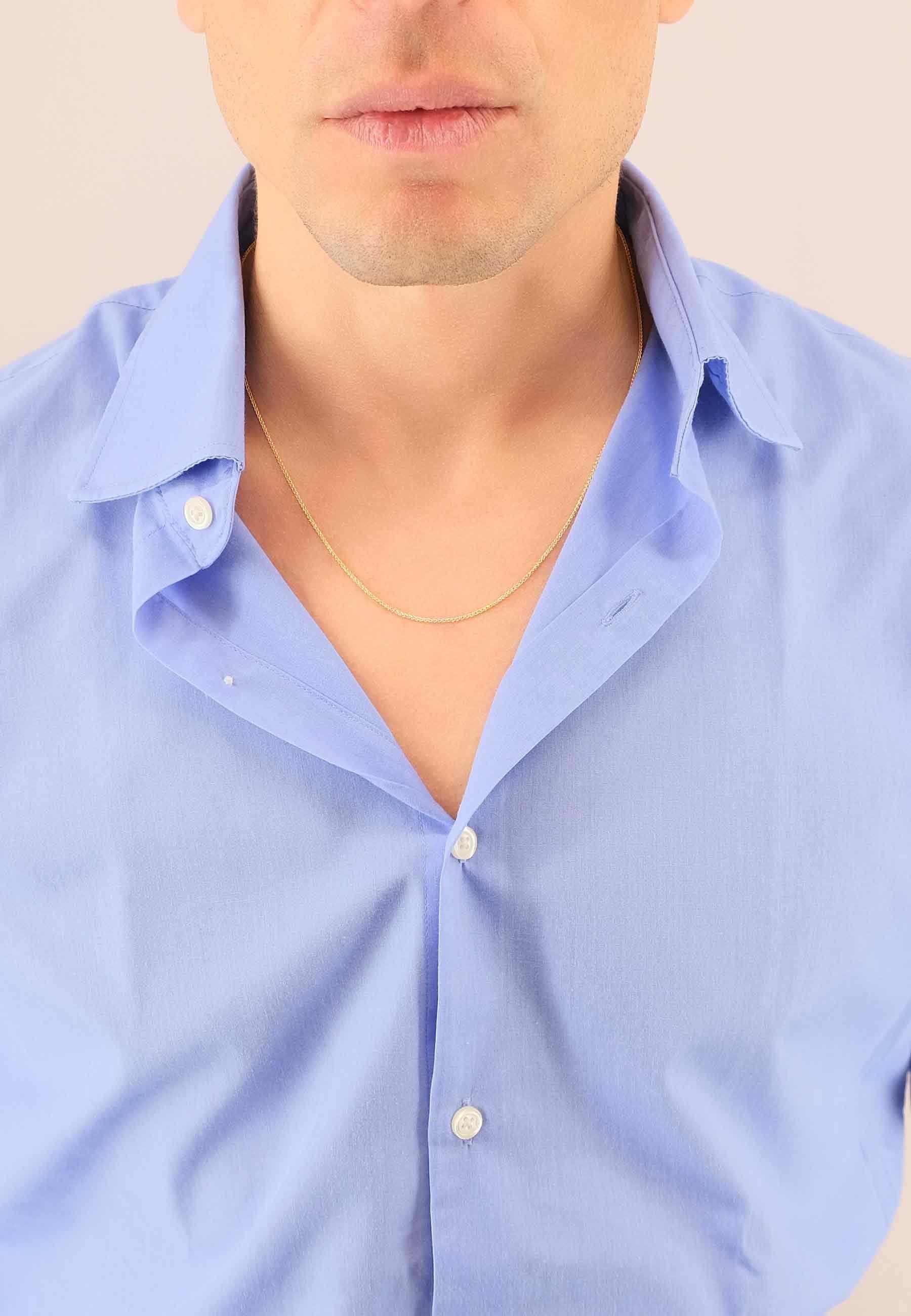 MUAU Schmuck  Collier Zopf Gelbgold 375, 1.2mm, 45cm 