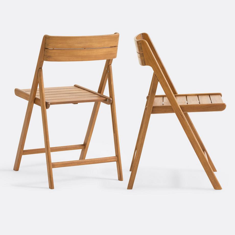 La Redoute Intérieurs Lot de 2 chaises de jardin en acacia massif  