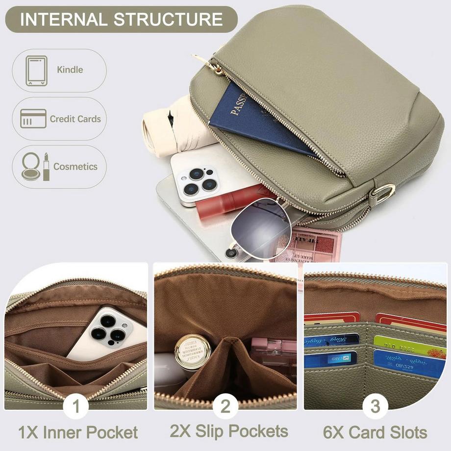 Only-bags.store Borsa a Tracolla Antifurto con Blocco RFID  