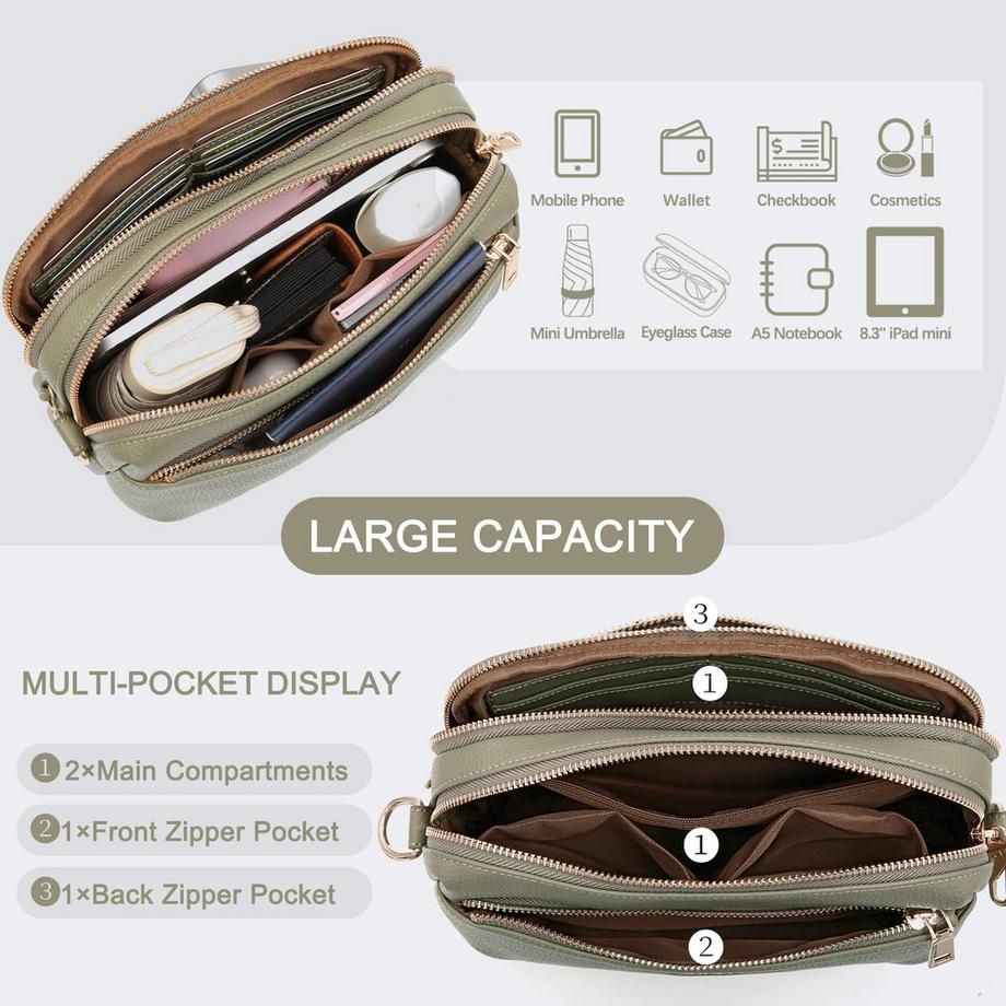 Only-bags.store Borsa a Tracolla Antifurto con Blocco RFID  