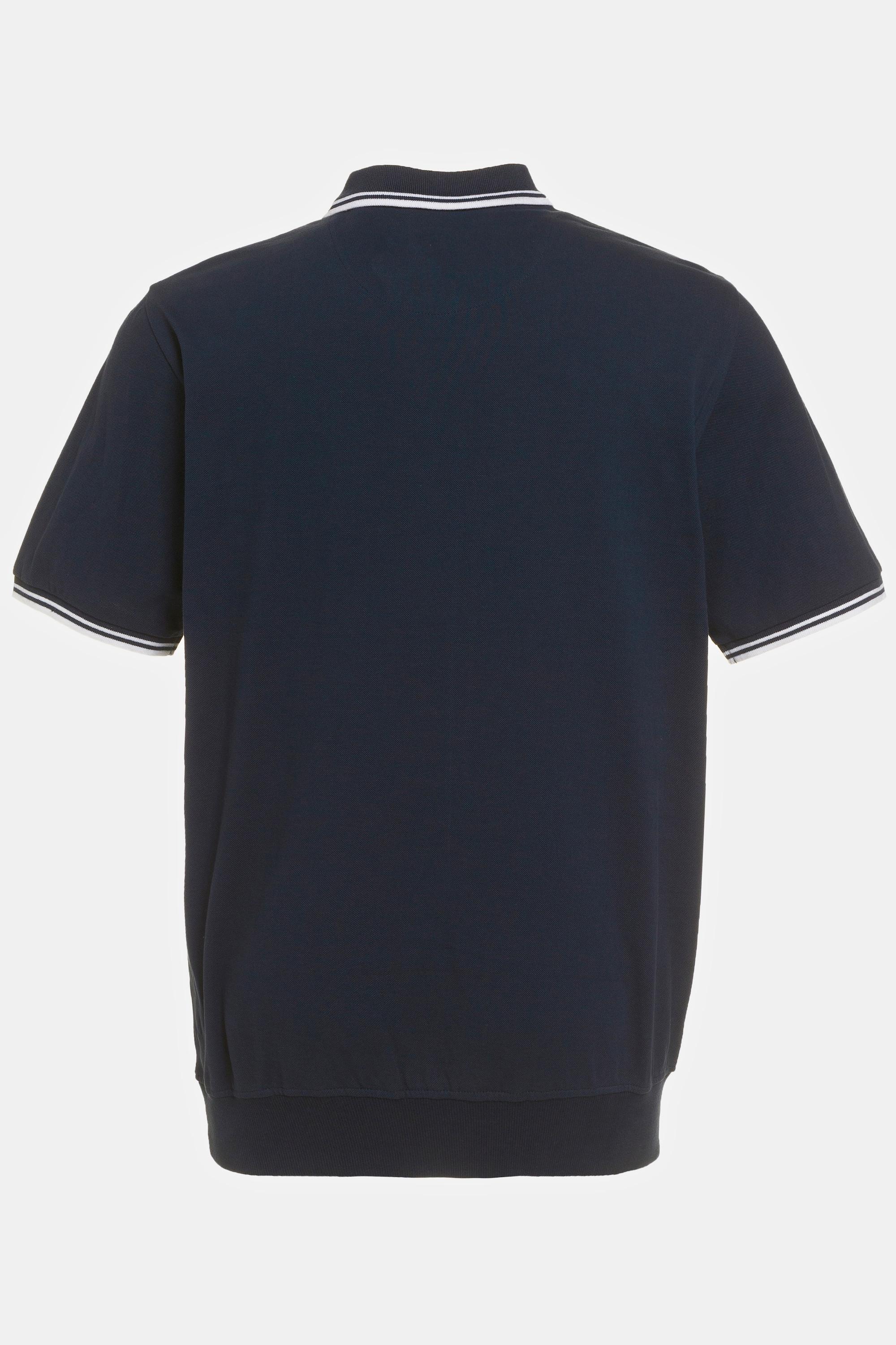 JP1880  Maglia polo in piqué con taglio speciale per l'addome e mezze maniche blu notte 