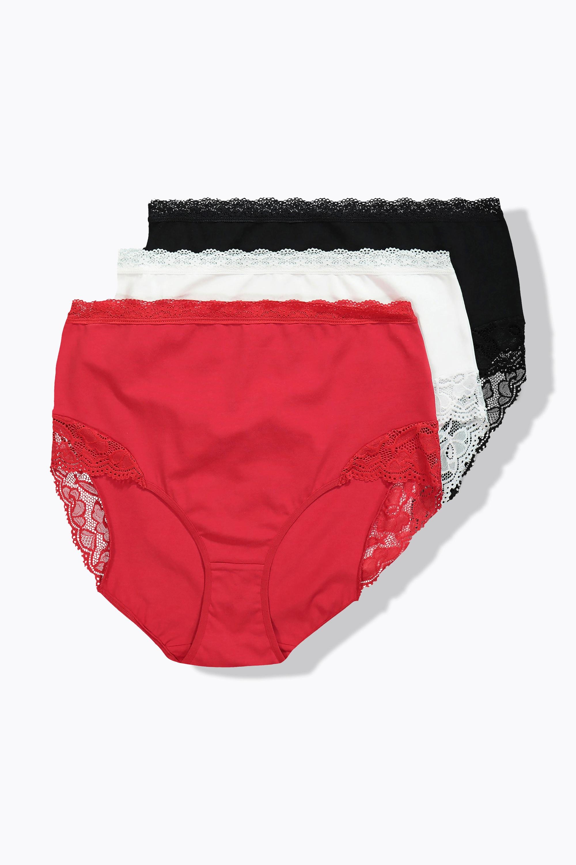 Ulla Popken  Maxislips, 3er-Pack, High Waist, Spitze 