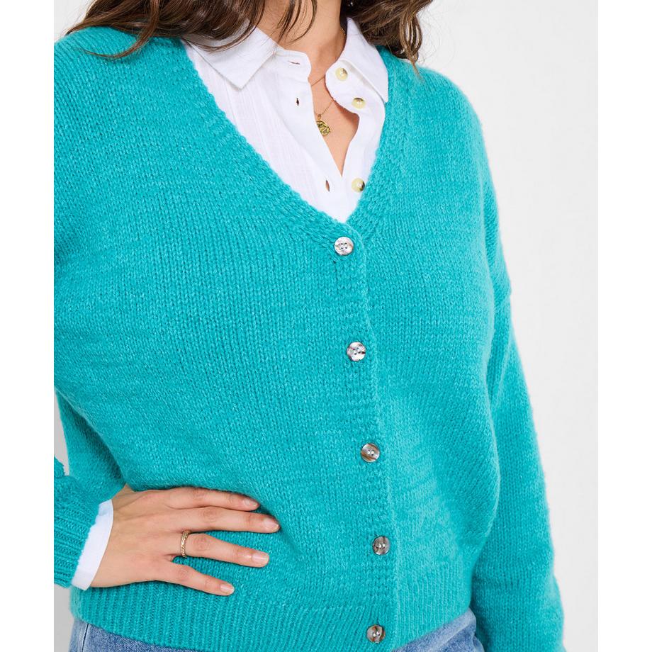 Joe Browns Langarm V-Ausschnitt Strickjacke mit Knopfleiste  