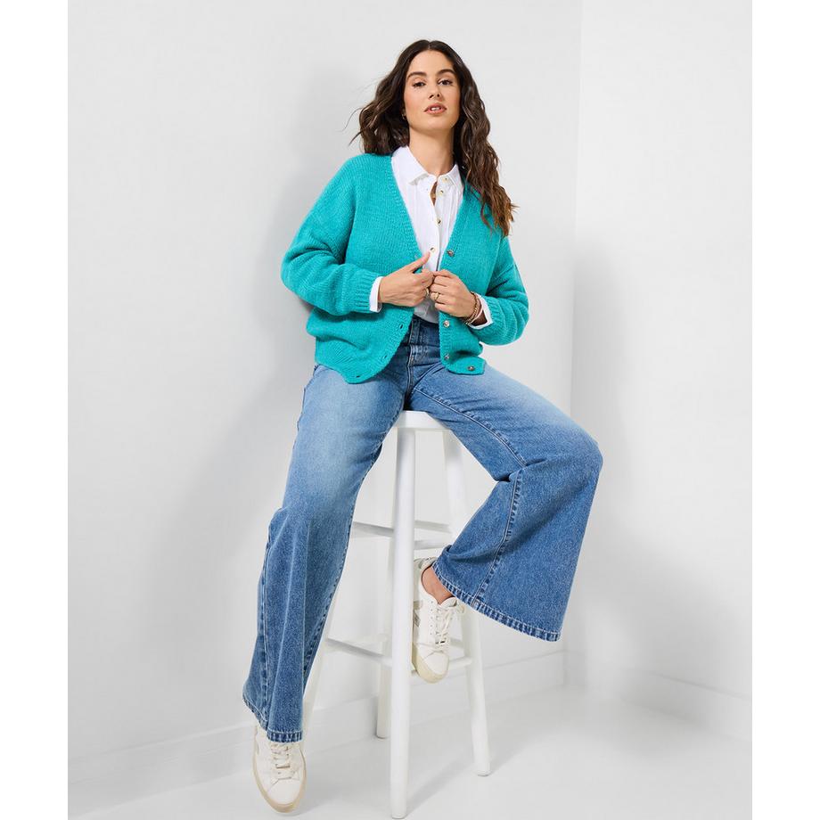 Joe Browns Langarm V-Ausschnitt Strickjacke mit Knopfleiste  