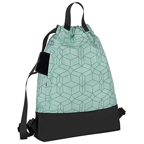 Only-bags.store Turnbeutel Mint - No 7 - Rucksack für Sport und Festival - Beutel Rucksack Klein mit Innentasche -  