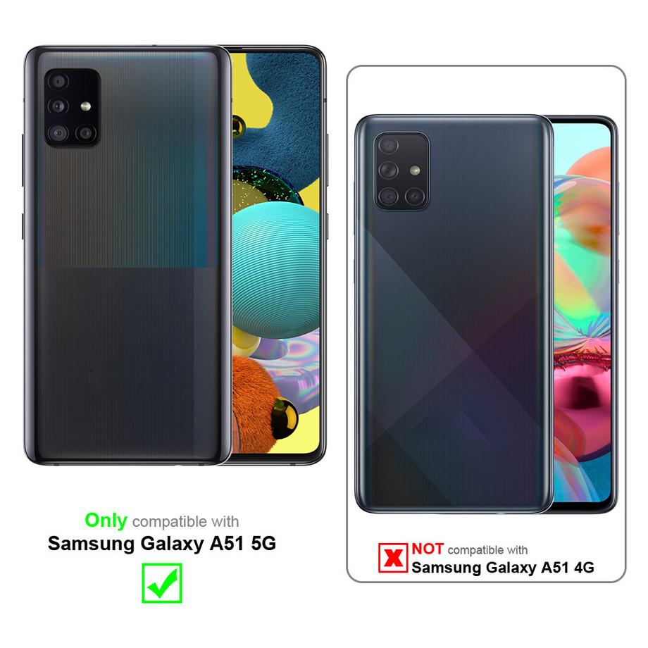 Cadorabo  Hülle für Samsung Galaxy A51 5G TPU Silikon Edelstahl-Karbonfaser Optik 