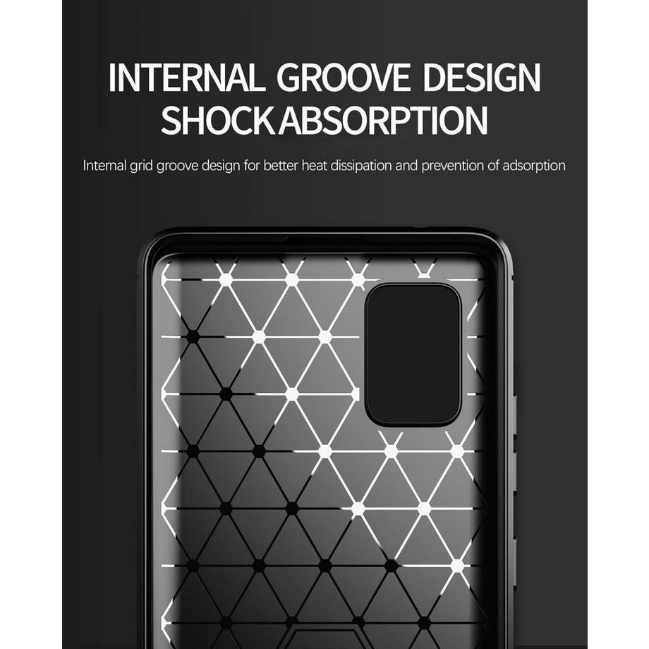 Cadorabo  Hülle für Samsung Galaxy A51 5G TPU Silikon Edelstahl-Karbonfaser Optik 