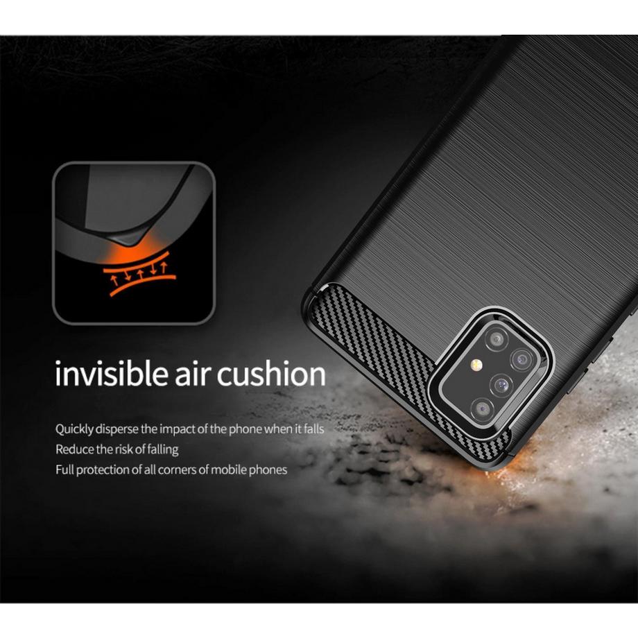 Cadorabo  Hülle für Samsung Galaxy A51 5G TPU Silikon Edelstahl-Karbonfaser Optik 