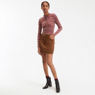 La Redoute Collections Pullover a Righe Collo Polo Maglia a Costine Fine  