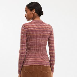 La Redoute Collections Pullover a Righe Collo Polo Maglia a Costine Fine  