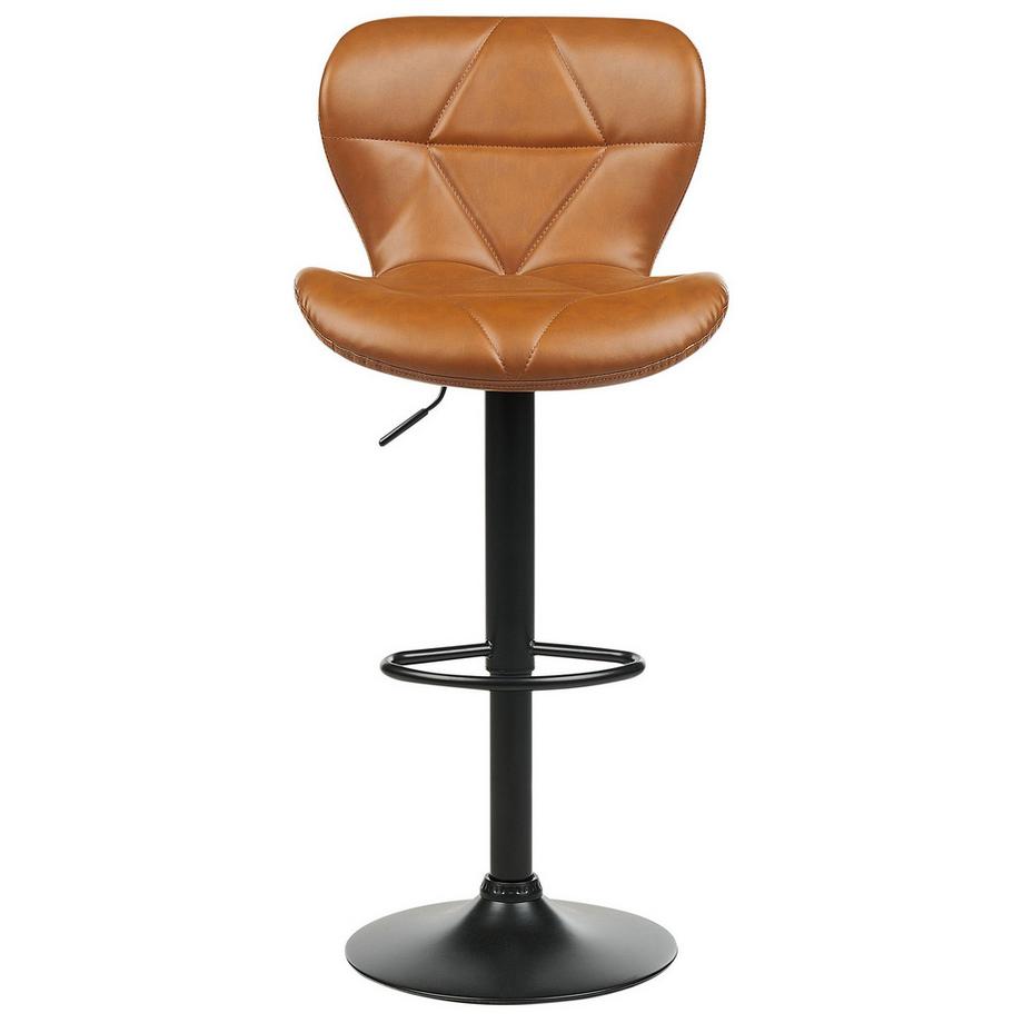 Beliani Lot de 2 chaises de bar en Cuir PU Rétro VALETTA  