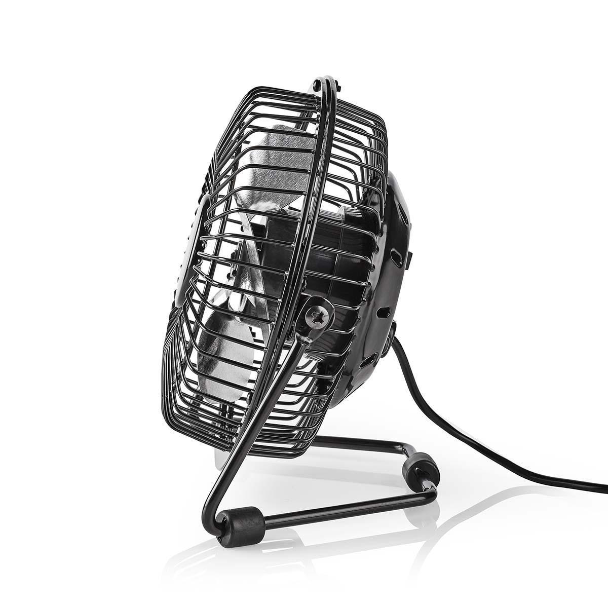 Nedis Ventilatore da tavolo | Alimentato tramite USB | Diametro: 100 mm | 3 W | 1 velocità | Nero  