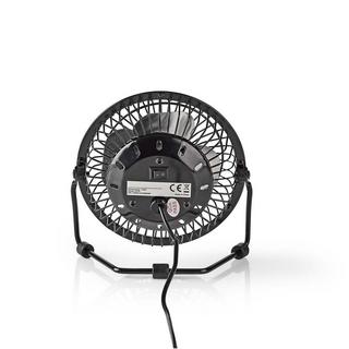 Nedis Ventilatore da tavolo | Alimentato tramite USB | Diametro: 100 mm | 3 W | 1 velocità | Nero  