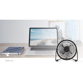 Nedis Ventilateur de table | Alimenté par USB | Diamètre : 100 mm | 3 W | 1 vitesse | Noir  