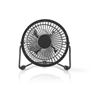 Nedis Ventilateur de table | Alimenté par USB | Diamètre : 100 mm | 3 W | 1 vitesse | Noir  