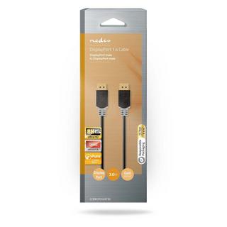 Nedis  Displayport-Kabel | DisplayPort-Stecker | DisplayPort-Stecker | 8K@60Hz | Vergoldet | 3,00 m | Rund | PVC | Anthrazit / Grau | Box 