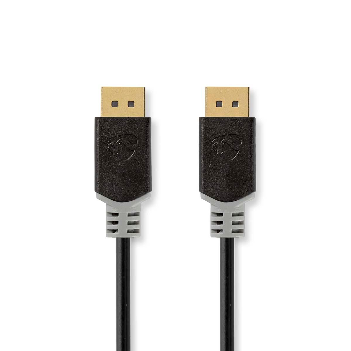 Nedis  Displayport-Kabel | DisplayPort-Stecker | DisplayPort-Stecker | 8K@60Hz | Vergoldet | 3,00 m | Rund | PVC | Anthrazit / Grau | Box 