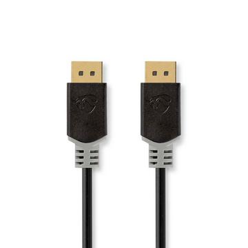 Displayport-Kabel | DisplayPort-Stecker | DisplayPort-Stecker | 8K@60Hz | Vergoldet | 3,00 m | Rund | PVC | Anthrazit / Grau | Box